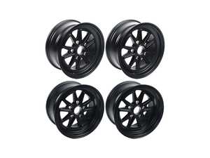 ES#4906202 - 001ab-68053+10KT - 16" 52Outlaw 001 Wheels - Staggered Set Of Four - 16x7 ET23 / 16x8 ET10 5x130 71.6CB - Asphalt Black - fifteen52 - Porsche