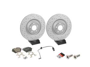 ES#5386494 - 4M0615601PKT2 - Rear Brake Service Kit - 4M Audi SQ7/SQ8 (350x28) - Featuring Zimmerman Sport Rotors, Brembo pads, and wear sensors - Assembled By ECS - Audi