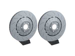 ES#5388438 - 4M0615301APKT1 - Front Cross-Drilled Brake Rotors - Pair (400x38) - Restore the stopping power in your vehicle. Z Sport Drilled Version! - Zimmermann - Audi