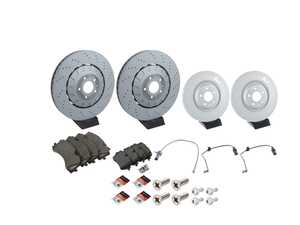 ES#5388618 - 4M0615301APKT5 - Front & Rear Brake Service Kit - D5 Audi A8 (400x38) - Featuring Zimmerman Rotors, Textar pads, and wear sensors - Assembled By ECS - Audi