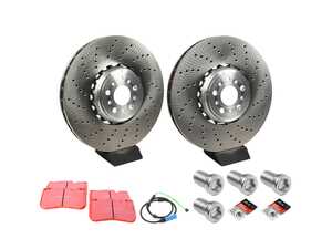 ES#5397009 - f90m5fbKT - Front Brake Service Kit - Featuring SHW rotors and EBC RedStuf brake pads - Assembled By ECS - BMW