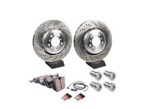 ES#5421148 - 0506M3FBSKT - Front Brake Service Kit - Featuring SHW Performance Rotors and Akebono Euro Ceramic brake pads - Assembled By ECS - BMW