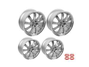 ES#5470067 - 804-1-2rKT - 19" Alzor Style 804 Wheels - Staggered Set Of Four - 19x8.5/ET35 19x9.5/ET40 5x112 57.1CB - Silver/Machined Lip - Alzor - Audi MINI