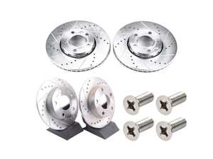 ES#5482551 - ebr430xprKT - Front & Rear Cross Drilled & Slotted Evolution Brake Rotors - Set (288x25 / 245x10) - Upgrade to a slotted / cross-drilled rotor for improved braking - Power Stop - Audi Volkswagen