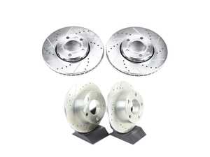 ES#5482627 - ebr430xprxKT - Front & Rear Cross Drilled & Slotted Evolution Brake Rotors - Set (288x25 / 245x10) - Zinc coated performance rotors - Power Stop - Audi Volkswagen