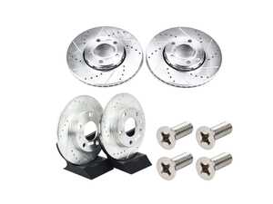 ES#5484871 - ebr430xprcKT - Front & Rear Cross Drilled & Slotted Evolution Brake Rotors - Set (288x25 / 245x10) - Upgrade to a slotted / cross-drilled rotor for improved braking - Power Stop - Audi