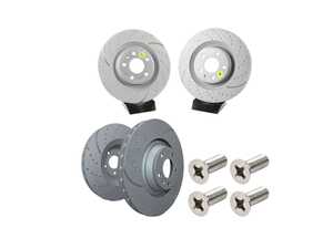 ES#5491154 - gd2026xKT - Front & Rear GD Sport Brake Rotors - Set (338x30 / 330x22) - Upgrade to a slotted/dimpled rotor for improved braking - EBC - Audi