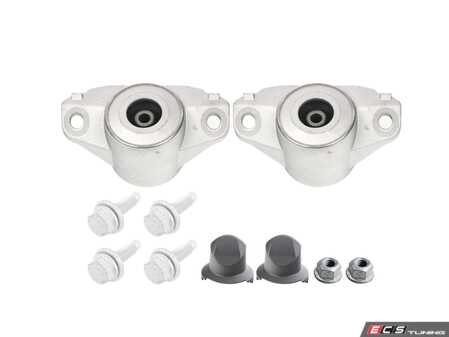 ES#5491260 - 4K0513353KT2 - Rear Upper Shock Mount Kit - Pair & Hardware - Engineered for increased performance and durability over the factory rear shock mounts. - Assembled By ECS - Audi
