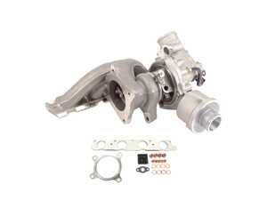 ES#5516640 - 06d145701j2KT - K03 OE Turbocharger & D&W Installation Kit (2.0T FSI) - Restore factory boost pressure, throttle response, and reliability to your longitudinal 2.0T FSI engine with this complete turbocharger replacement bundle. - BorgWarner - Audi