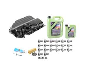 ES#5526759 - 06J103600AMKT - Genuine VW Oil Pan & Service Kit - This complete service kit provides a genuine lower oil pan, hardware, sealant, filter, and Liqui Moly oil to eliminate engine oil leaks. - Assembled By ECS - Volkswagen