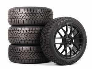 ES#5527106 - 0301228314892 - 18" Alzor Style 030 "Ready-To-Roll" Winter Wheel & Tire Package for MK8/8.5 GTI/R - w/ Falken Tires - 18x8 ET35 5x112 - Matte Black Finish - With Professionally Mounted & Balanced Falken Espia EPZ II Tires (225/40R18) - Alzor - Volkswagen
