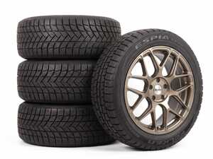 ES#5527123 - 3302EPZ22540 - 18" Alzor Style 330 "Ready-To-Roll" Winter Wheel & Tire Package for MK8/8.5 GTI/R - w/ Falken Tires - 18x8 ET42 5x112 - Bronze Finish - With Professionally Mounted & Balanced Falken Espia EPZ II Tires (225/40R18) - Alzor - Volkswagen