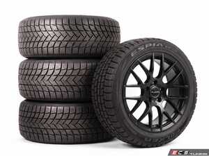 ES#5527133 - 03021EPZ22540 - 18" Alzor Style 030 "Ready-To-Roll" Winter Wheel & Tire Package for MK8/8.5 GTI/R - w/ Falken Tires - 18x8 ET35 5x112 - Gloss Black Finish - With Professionally Mounted & Balanced Falken Espia EPZ II Tires (225/40R18) - Alzor - Volkswagen