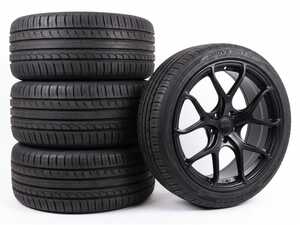 ES#5526944 - A0119854266B8 - 19" APR A01  "Ready-To-Roll" Wheel & Tire Package for B8 S4 - w/ Ironman Tires - 19x8.5 ET45 5x112 - Satin Black Finish - With Professionally Mounted & Balanced Ironman iMove Gen 3 AS Tires (235/35ZR19) - APR - Audi