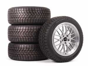 ES#5527006 - 881188545112A - 18" Alzor Style 881 "Ready-To-Roll" Winter Wheel & Tire Package for MK8/8.5 GTI/R - w/ General Tires - 18x8.5 ET45 5x112 - Silver Finish - With Professionally Mounted & Balanced General Tire Altimax Arctic X Tires (235/40R18) - Alzor - Volkswagen