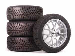 ES#5527409 - 04018ATX23540 - 18" Alzor Style 040 "Ready-To-Roll" Winter Wheel & Tire Package for MK8/8.5 GTI/R - w/ General Tires - 18x8.5 ET40 5x112 - Silver Finish - With Professionally Mounted & Balanced General Tire Altimax Arctic X Tires (235/40R18) - Alzor - Volkswagen