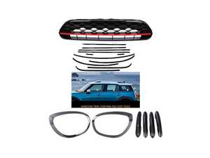ES#5527134 - 51137438915KT1 - Headlight, Grille, Door Handles, And Beltline Set Jet Black "Blackline" - MINI F60 - Remove the chrome and get the blacked out look! Beltline is lay over trim. - Assembled By ECS - MINI