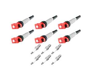 ES#5527156 - ignsrvndinKT - Ignition System Upgrade Kit - Combines six high-output Dinan Red Performance Ignition Coils and six NGK spark plugs to deliver up to 10% more spark energy - Assembled By ECS - BMW
