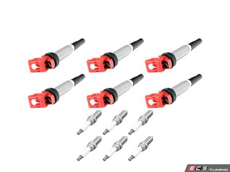 ES#5527156 - ignsrvndinKT - Ignition System Upgrade Kit - Combines six high-output Dinan Red Performance Ignition Coils and six NGK spark plugs to deliver up to 10% more spark energy - Assembled By ECS - BMW