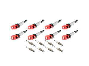 ES#5527170 - ignsrvndin2KT - Ignition System Upgrade Kit - Combines eight high-output Dinan Red Performance Ignition Coils and eight OEM spark plugs to deliver up to 10% more spark energy - Assembled By ECS - BMW