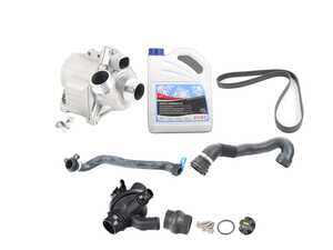 ES#5527186 - 11287628659vKT - Water Pump & Thermostat Cooling System Refresh Kit - If your 535i or 640i is showing a water pump fault, running warm or leaking coolant, this kit covers the repair and the parts around it. - Assembled By ECS - BMW