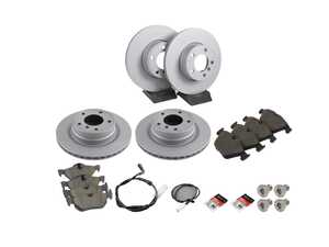 ES#5527189 - 34116854998KT16 - Front & Rear Brake Service Kit - Featuring Zimmermann rotors rotors and ECS EP24 "Enthusiast Performance" Brake Pads. - Assembled By ECS - BMW