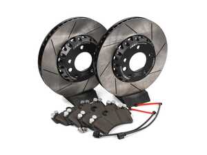 ES#5527445 - 7L86153028KT - Performance Front Brake Service Kit - Featuring ECS 2-Piece Slotted rotors and ECS EP24 "Enthusiast Performance" pads. - Assembled By ECS - Audi Porsche