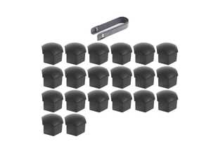 ES#5481427 - 321601173A01CKT1 - Wheel Bolt Cover Set Black - Includes Removal Tool - Covers the lug bolt head for a cleaner look. 17mm - Genuine Volkswagen Audi - Audi Volkswagen