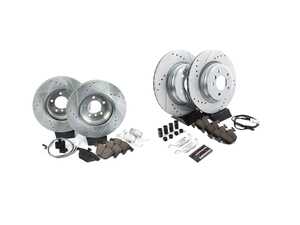 ES#5481539 - k3015k045KT - Z23 Evolution Sport Brake Kit - Front And Rear - If your factory brakes are feeling faded, looking rusty, or covered in a thick layer of nasty black dust, it's time for an upgrade that matches your driving ambition. - Assembled By ECS - BMW