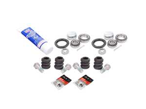 ES#5517656 - 191598625xKT - VW Rear Wheel Bearing Kit - This complete rear wheel bearing service kit supplies replacement bearings, seals, caliper guide pin hardware, and assembly lubricants to eliminate axle hum and ensure smooth braking. - Assembled By ECS - Audi Volkswagen