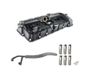 ES#5527217 - bmw101344KT - Valve Cover & Crankcase Vent Hose Kit - This kit replaces the valve cover with an N52 valve cover and includes a new crankcase vent hose. - Assembled By ECS - BMW