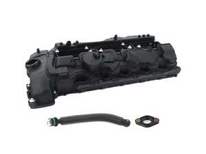 ES#5527218 - bmw101345KT - Valve Cover & CCV / PCV Breather Hose Kit - A leaking valve cover or a cracked breather hose can cause oil leaks, smoke and rough running on the N55. - Assembled By ECS - BMW