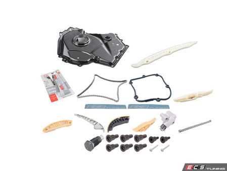 ES#5527238 - N91130301KT2 - Ultimate Timing Chain Kit - Includes timing chains, tensioners, billet and standard replacement guide rails, gasket sealant, and all necessary hardware. - Assembled By ECS - Volkswagen