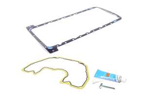 ES#5527289 - bmw101414KT - Oil Pan Gasket Kit - Upper & Lower - The N62 V8 in the E60 550i, E63 650i and E65 750i uses two oil pan gaskets, and both can leak as they age. - Assembled By ECS - BMW
