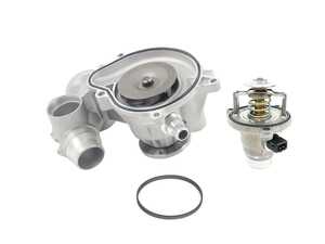 ES#5527306 - bmw101423KT - Water Pump & Thermostat Kit - A coolant leak at the front of the engine, a temperature gauge that climbs or a thermostat stuck open are common problems on the N62 V8. - Assembled By ECS - BMW