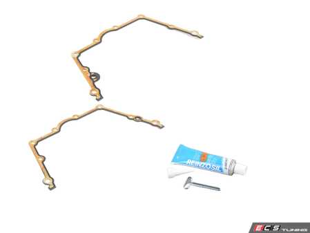 ES#5527328 - bmw101442KT - Upper Timing Cover Gasket Kit - On the N62 V8 and N73 V12, the upper timing cover gaskets sit at the front of each cylinder bank and are a known source of oil seepage. - Assembled By ECS - BMW