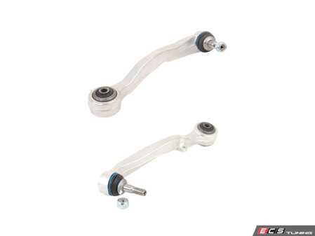 ES#5527387 - bmw101480KT - Front Lower Control Arm Kit - The E60 5 Series front lower control arms locate the bottom of each front knuckle. Worn ball joints or bushings can bring clunks, wandering and front tire wear. - Assembled By ECS - BMW