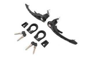 ES#5456432 - DH57 - Rennline Black Drilled 911 Door Handles - Give your classic Porsche a lightweight vintage hot rod look with Rennline drilled push-button door handles, complete with new gaskets, lock cylinders, and keys. - Rennline - Porsche