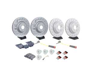 ES#3663549 - 0044209020KT4 - Front & Rear Brake Service Kit - Featuring Zimmerman, Pagid Front Pads, and Pagid Rear pads - Assembled By ECS - Mercedes Benz