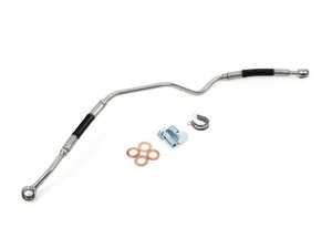 ES#5529489 - 058903la03KT - Stainless Steel Braided Turbocharger Oil Distribution Line (11427808153) - Stop hot-side oil leaks at the source with this heavy-duty replacement oil distribution line, featuring durable PTFE and stainless steel construction. - Turner Motorsport - BMW