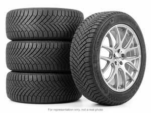 ES#5529474 - 0407CVC25545 - 19" Alzor Style 040 "Ready-To-Roll" Winter Wheel & Tire Package for B9 Q5/SQ5 - w/ Continental Tires - 19x8.5 ET35 5x112 - Silver/Machined Face Finish - With Professionally Mounted & Balanced Continental Viking Contact 8 Tires (255/45R19) - Alzor - Audi