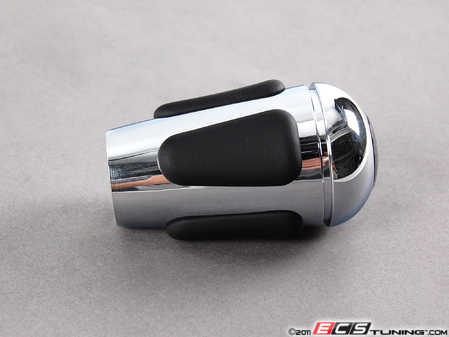ES#47944 - 25162282210 - E46 M3 SMG Shift Knob - Schwarz Leather - Chrome knob with black leather inserts - Genuine BMW - BMW