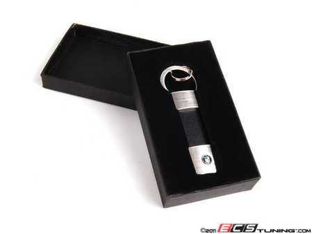 ES#11390 - 80230395068 - BMW Key Chain  - (NO LONGER AVAILABLE) - Pull style leather key chain with the BMW roundel - Genuine BMW - 