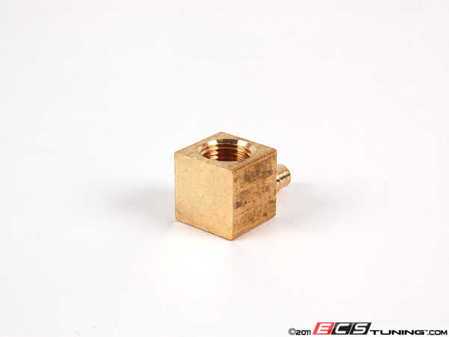 ES#2988 - CON 005 - Brass Fitting - 90 Degree - Use to convert a screw-on connection to a push-on vacuum line connection - New South Performance - Audi Volkswagen