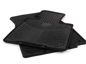 All Weather Rubber Floor Mat Set - Black