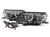 ES#2500715 - HBME46HL4DEBW - Sedan Angel Eye Projector Headlight Set - Blackout - (NO LONGER AVAILABLE) - Upgrade your BMW with Angel Eye ambient lighting and improved visibility from euro spec lenses - Depo - 