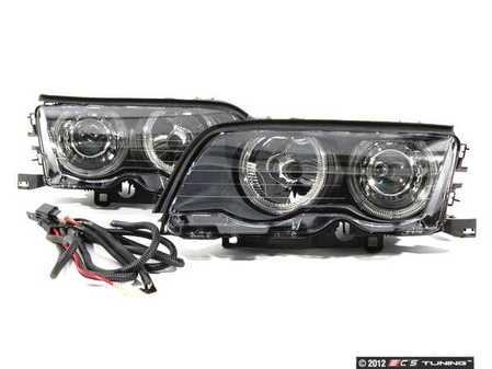 ES#2500715 - HBME46HL4DEBW - Sedan Angel Eye Projector Headlight Set - Blackout - (NO LONGER AVAILABLE) - Upgrade your BMW with Angel Eye ambient lighting and improved visibility from euro spec lenses - Depo - 