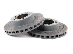 ES#2515710 - 99335104301KT - Front Brake Rotors - Pair 12" (304mm) - Directional front axle fitment - Both left and right - Genuine Porsche - Porsche