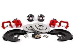ES#3939 - 33720AERBKSRV2 - 337/20th/GLI Rear Big Brake Kit - Slotted Rotors (256x22) - Includes ECS GEOMET slotted rotors, hubs, bearings, splash shields, hardware, carriers & calipers - Assembled By ECS - 