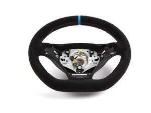 ES#2207065 - 32302212773 - BMW Performance Steering Wheel - With Blue Center Line - (NO LONGER AVAILABLE) - Race inspired look and feel straight from the Euro parts bin. Reuses factory sport air bag. Includes ///M Stitching. - Genuine BMW M Performance - 